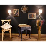 Wooding Tek Çekmeceli Masif Komodin Yan Sehpa - Lacivert - Naturel