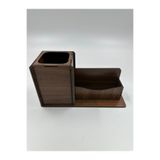 WOODIVA AHŞAP Masaüstü Kalemlik Organizer Ofis Masa Düzenleyici Kartvizitlik Standı (17x7x9cm)