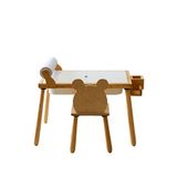 Wood&joy Ahşap Duyusal Çocuk Aktivite Masası + 1 Sandalye Seti - Beyaz