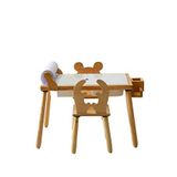 Wood&joy Ahşap Duyusal Çocuk Aktivite Masası + Rulo Kağıt Ve 2 Sandalye Seti - Beyaz