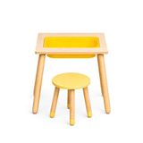 Wood&joy Ahşap Duyusal Etkinlik Merkezi Ve Tabure Seti - Sarı