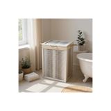 Woodluck Ahşap Çamaşir Sepeti Yıkanabilir Bezli Beyaz TYCAA6D58637F40210