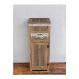 woodluck Ahşap Ekmek Sepetli Çekmeceli Hasır Görünümlü Kiler Dolabı (Atlantik Çam) wdl-01-08-05