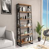 Woodn Love Albatros 5 Raflı Piramit Metal Kitaplık - Atlantik Çam / Siyah Teşhir