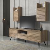 Wood'n Love Della Panjur Kapaklı 2 Kapak 1 Çekmece Premium 180 Cm Tv Ünitesi - Minifiks - Pera - Siyah