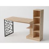 Wood'n Love Elektra Kitaplıklı Metal Ayaklı Çalışma Masası - Atlantik Çam / Siyah - Y: 120 cm D: 60 cm G: 90 cm