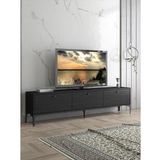 Wood'n Love Etna Premium Metal Ayaklı Dolaplı 180 Cm Tv Ünitesi - Siyah / Siyah