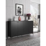 Wood'n Love Hestia Premium 160 cm 4 Kapak Metal Ayaklı Çok Amaçlı Dolap Konsol