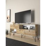 Wood'n Love Katre 150 cm Çam-Siyah Tv Ünitesi