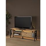 Wood’n Love Lotus Led Işıklı Özel Tasarım Metal Ayaklı Minifiksli Tv Ünitesi - Tv Sehpası 140 Cm Çam