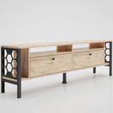 Wood'n Love Luna Atlantik Çam-Siyah 160 cm TV Ünitesi