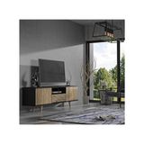 Wood'n Love Nova Zebra Kapak 180 Cm 2 Kapak 2 Çekmeceli Premium Tv Ünitesi - Minifiks - Wood Siyah Atlantik Çam