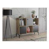 Wood'n Love Orbit 3 Kapaklı Metal Ayaklı Çok Amaçlı Atlantik Çam-Siyah Dolap Konsol