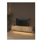 Wood'n Love Rami Duvara Monte Led Işıklı, Dolaplı Tv Ünitesi - Tv Sehpası - Minifiksli - Atlantik Çam