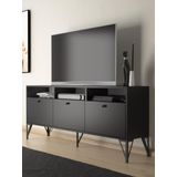 Wood'n Love Rhea 160 CM Dolaplı Minifiks Bağlantı Geniş TV Ünitesi - Konsol - Siyah - Siyah