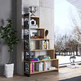 Wood'n Love Silva Metal Merdiven Atlantik Çam-Siyah Kitaplık