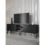 Woodn Love Sofia 180 Cm Metal Ayaklı Tv Ünitesi - Siyah / Siyah