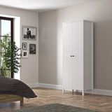 Wood’n Love Venezia 2 Kapaklı Ahşap Ayaklı Çok Amaçlı Mutfak, Erzak Dolabı, Banyo Havlu Dolabı - Minifiks - Wood Beyaz Çam