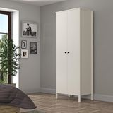 Wood’n Love Venezia 2 Kapaklı Ahşap Ayaklı Gardırop Askılıklı - Minifiks - Aytaşı Kahverengi
