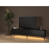 Wood'n Love Venüs Led Işıklı Dolaplı Tv Ünitesi 180 cm Wood Siyah