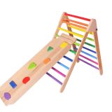 Woodnjoy Ahşap Merdiven Ve Geometrik Tırmanma Rampası & Kaydırak Setimiz (2'li Set)
