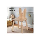 Woodnjoy Joykidstoy Doğal Ahşap Çocuk Sandalye Tavşan