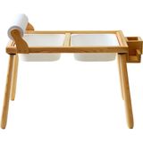 Woodnjoyl Ahşap Duyusal Çocuk Aktivite Masası + Rulo Kağıt - Beyaz - Standart