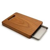 Woodperest Drawr İroko Kesme Tahtası Gn 1/3, 4 Cm Derinlikte Paslanmaz Çelik Küvetli DOĞAL İROKO RENGİ