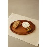 Woodra Ahşap (1.sınıf Kayın Ağacı) Elips Supla, Sunum Tabağı, Servis Tabağı, Kahvaltı Tabağı 28X19CM