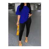 WOODROFFE Kadın Uzun Tayt T-shirt Kombin Oversize Takım Salaş Boyfriend