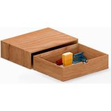 Woodsaka Desna Tek Katlı Tek Çekmeceli Dolap & Monitör Standı - Kiraz | 34 cm x 25 cm x 9.6 cm