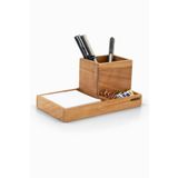 Woodsaka ProKit Çok Amaçlı Organizer - Kalemlik Not Kağıdı Kutusu Ataçlık Bir Arada - Kiraz Ağacından