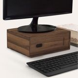 Woodsaka Reka Monitör Yükseltici - Araç & Gereç Saklama Kutusu - Bilgisayar Yanı Masa Düzenleyici - Ceviz Ağacından - 26cm x 21.9cm x 10.2cm