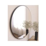 woodstore Siyah Dekoratif Yuvarlak Antre Hol Koridor Duvar Salon Mutfak Banyo Wc Ofis Aynası 60 Cm