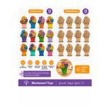 WoodStory Ahşap Saksı Çiçek Boyama Seti 12'li (12 Adet Akrilik Boya, 12 Adet Fırça Dahil Set) | Anaokulu, Workshop Etkinlik
