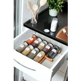 woodsy 10'lu Baharatlık Organizeri, Çekmece İçi Organizer, Baharatlık Çekmecesi, Etiketli Baharatlık Seti