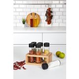 woodsy 6 Lı Baharat Takımı, Ahşap Stantlı Baharatlık Seti