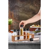 Woodsy 6 Lı Tuzluk Biberlik Seti Baharatlık, Ahşap Stantlı Baharatlık