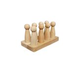 WOODTOY'S ORGANİK OYUNCAK DÜNYASI EL YAPIMI PEG BEBEK ( 8'Lİ ) ve ALT TABLA