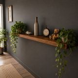 Woodwera Masif Çam Yüzen Raf, Gizli Askılı Ahşap Duvar Rafı, Dekoratif Raf ,kitaplık - 60 cm x 15 cm