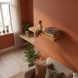Woodwera Masif Çam Yüzen Raf , Kitaplık ve Dekor Rafı , Gizli Braketli - 75 cm x 25 cm