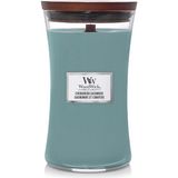 Woodwick Evergreen Cashmere Büyük Yeşil Mum 609 G - Su Yeşili - Standart