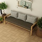Woodwork Antalya Rustik Doğal Ahşap Natural Renk Üçlü Bahçe ve Balkon Kanepesi Kahverengi