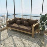 Woodwork Antalya Shefıeld Ahşap 3lü Kanepe - Kahve