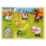 Woody Ahşap Çiftlik Hayvanları Tutmalı Puzzle 7 Parça
