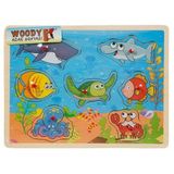 Woody Ahşap Deniz Hayvanları Tutmalı Puzzle 7 Parça