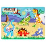 Woody Ahşap Dinozorlar Tutmalı Puzzle 6 Parça
