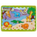 Woody Ahşap Hayvanlar Tutmalı Puzzle 7 Parça