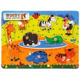 Woody Ahşap Hayvanlar Tutmalı Puzzle 8 Parça