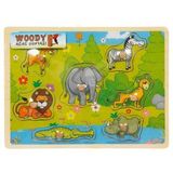 Woody Ahşap Safari Hayvanları Tutmalı Puzzle 7 Parça